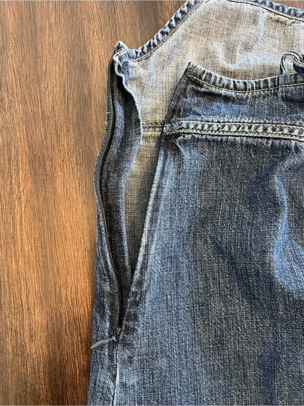 GAP Girls' Denim Strappy Dress with Embroidered Hem